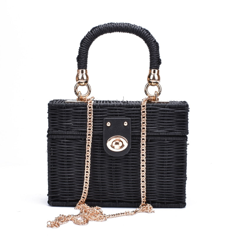 Women’s black leather tote handbag] - BRYLUXE
