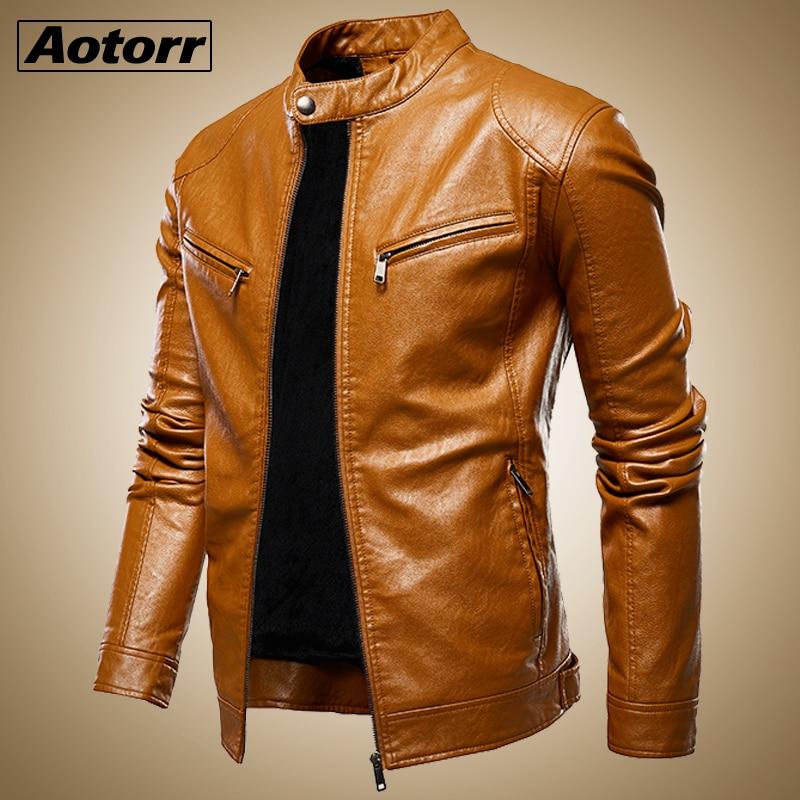 Autumn Jacket Men New Slim Retro Winter Jackets Male PU Leather Stand Collar Sportswear Suits Mens Bomber Coat Chaqueta Hombre - BRYLUXE