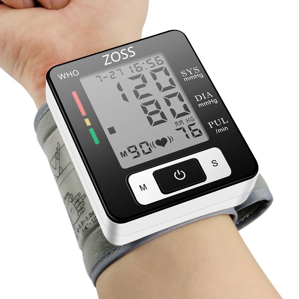 ZOSS  English or Russian Voice Cuff Wrist Sphygmomanometer Blood Presure Meter Monitor Heart Rate Pulse Portable Tonometer BP - BRYLUXE