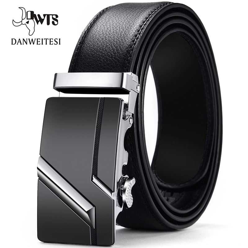 [DWTS]Men Belt Male Genuine Leather Belt Men Strap Belts For Men Automatic Buckle Black Men's Belts Cummerbunds cinturon hombre